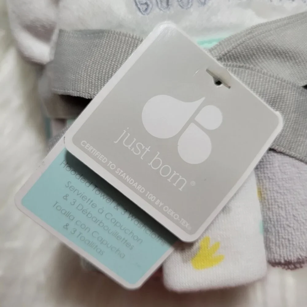 Just Born Sloth Themed Hooded Towel & Washcloth Set
